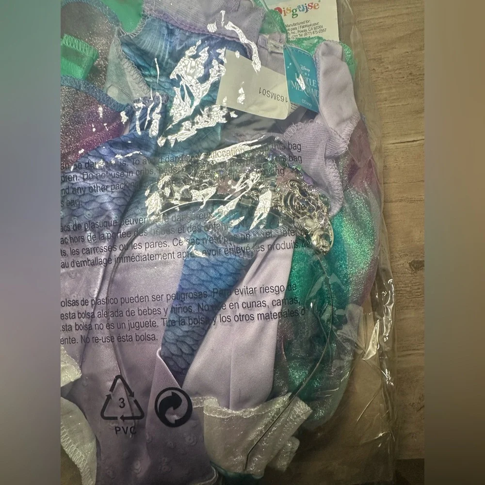 Disney Little Mermaid Ariel Halloween Costume With Crown Girls Large. - Picture 4 of 5